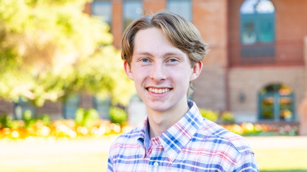 Headshot of Ethan Leventhal in front of Old Main on the Tempe campus.