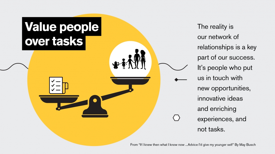 Infographic on valuing people over tasks
