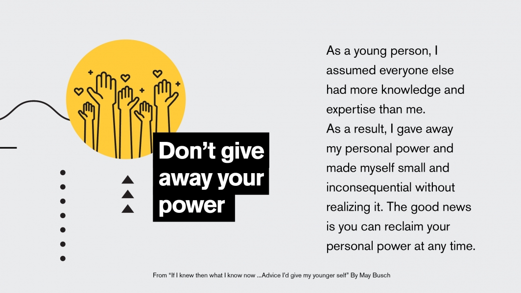 Infographic on not giving away your power
