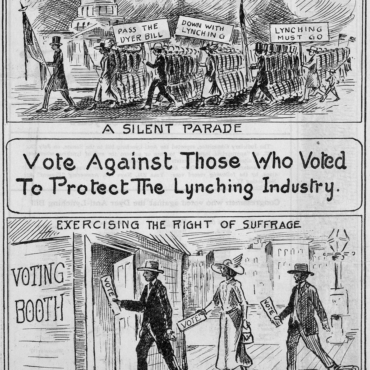 vintage editorial cartoon about voting