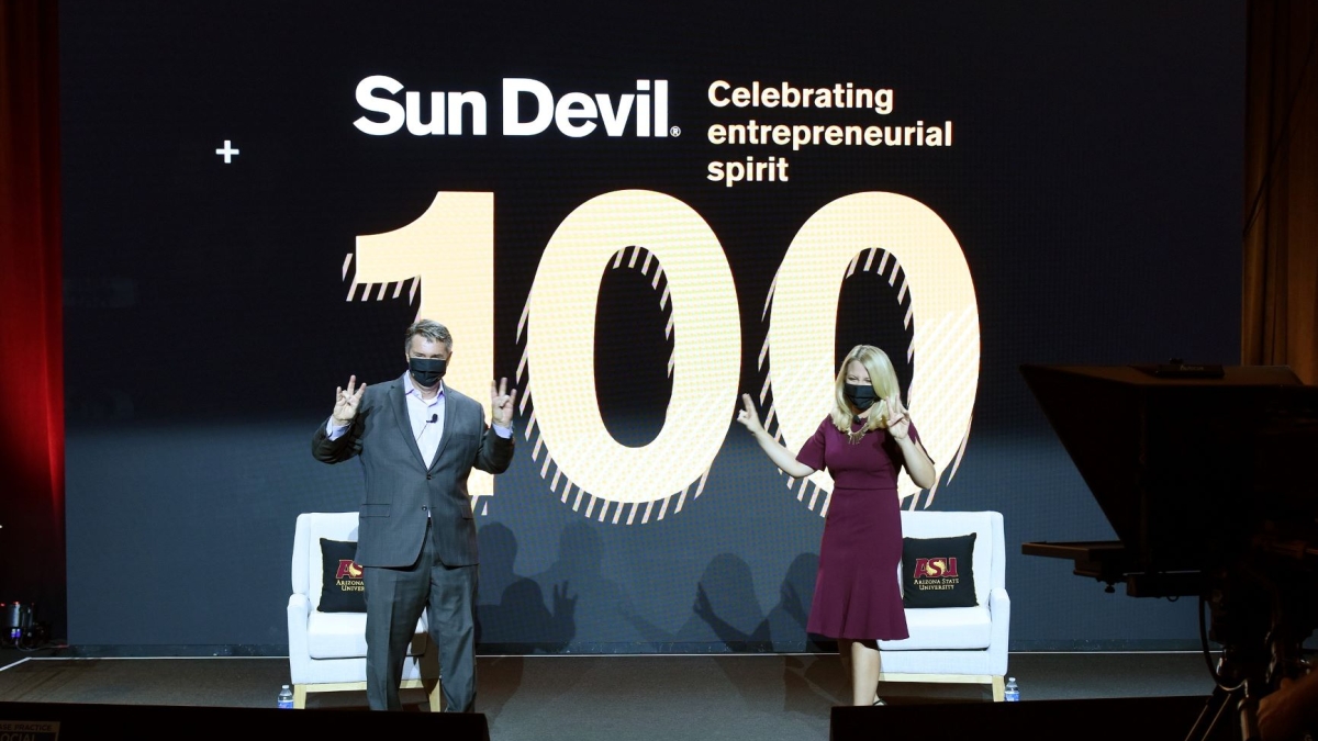 The Sun Devil 100 Class of 2020 event was hosted by Ray Schey, publisher of the Phoenix Business Journal, and Kylee Cruz, reporter and anchor for AZ Family and a graduate of the Walter Cronkite School of Journalism and Mass Communication at ASU. 