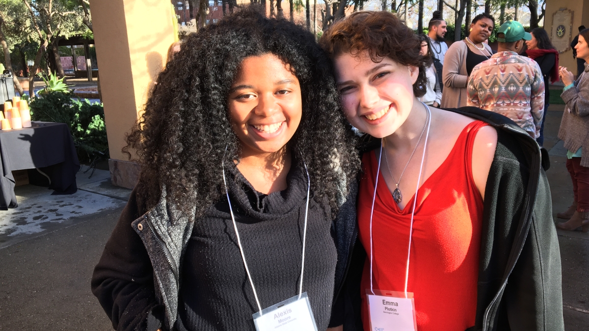 Alexis Moore (ASU) and Emma Plotkin (Bennington College) at the Future Arts Forward Conference in California