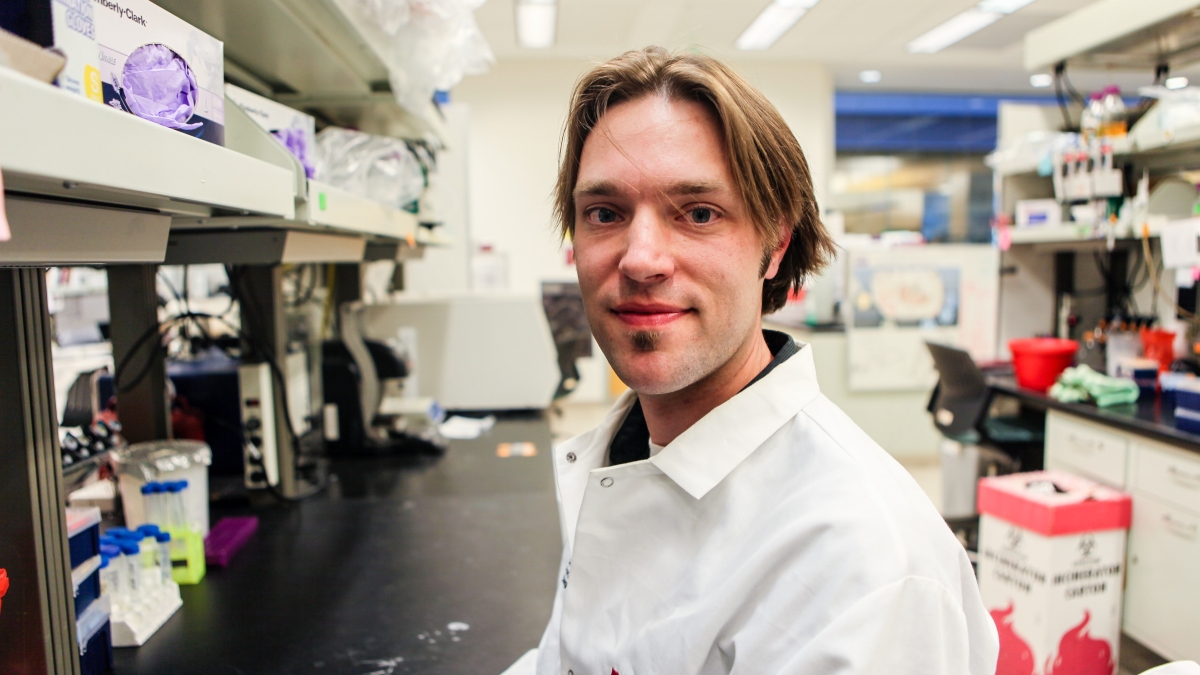 ASU graduate student Justin Wolter in a lab