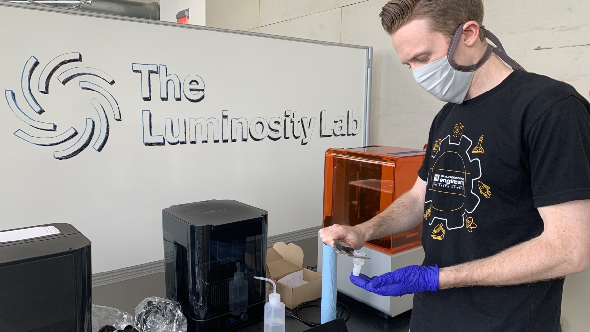 Clinton Ewell works in the Luminosity Lab