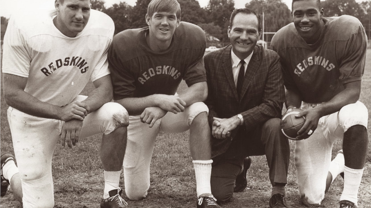 ASU alumnus Larry Hendershot with former Sun Devil football teammates and coach Frank Kush
