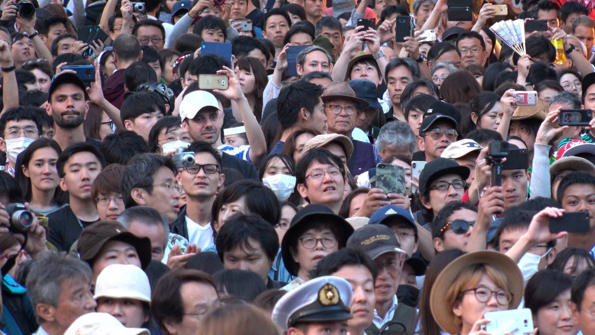 Crowd of people in Tokyo summer
