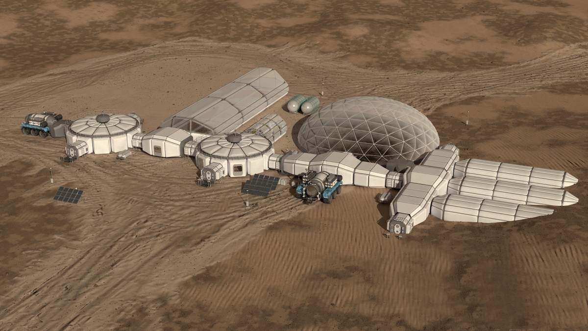 Illustration of Mars habitat