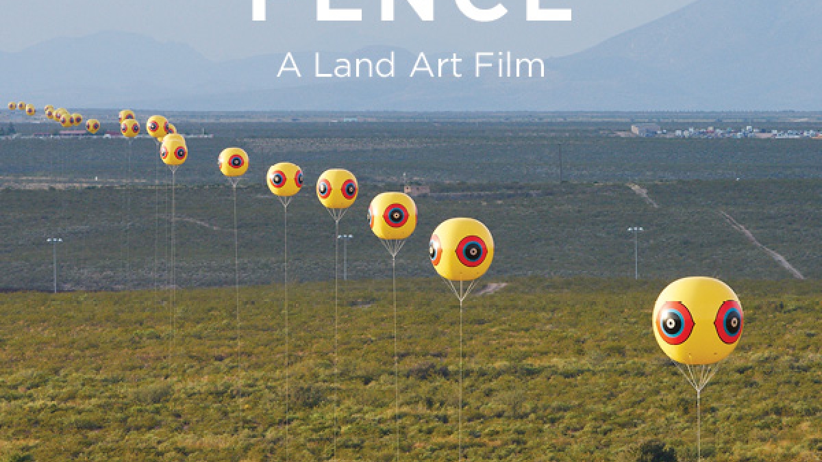 Image shows a poster for ‘Through the Repellent Fence: A Land Art Film,’ to première at MoMA’s annual festival of international nonfiction film, Feb. 16–26, 2017