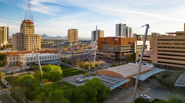 Aerial photo of the ASU Downtown Phoenix campus