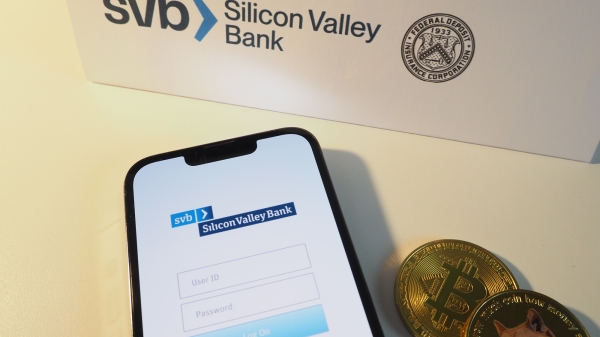 Smartphone screen displaying the Silicon Valley Bank app homepage.