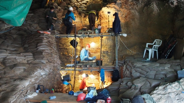 Excavation of the PP5-6 cave site, Mossel Bay, South Africa