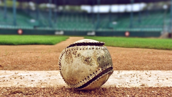 Baseball on field.