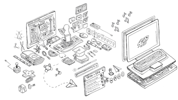 illustration of computer tech