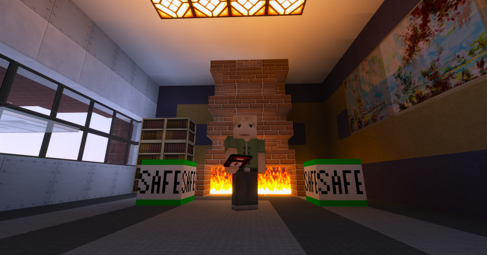 Rescued victim in Minecraft testbed