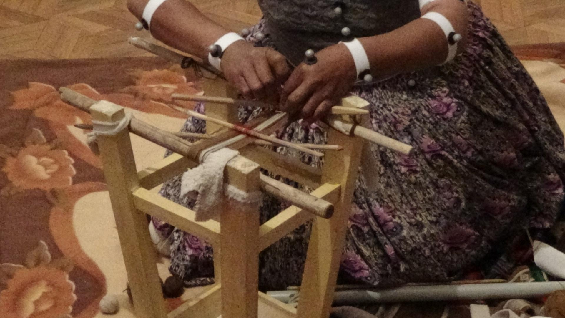 photo of Aymara woman weaving