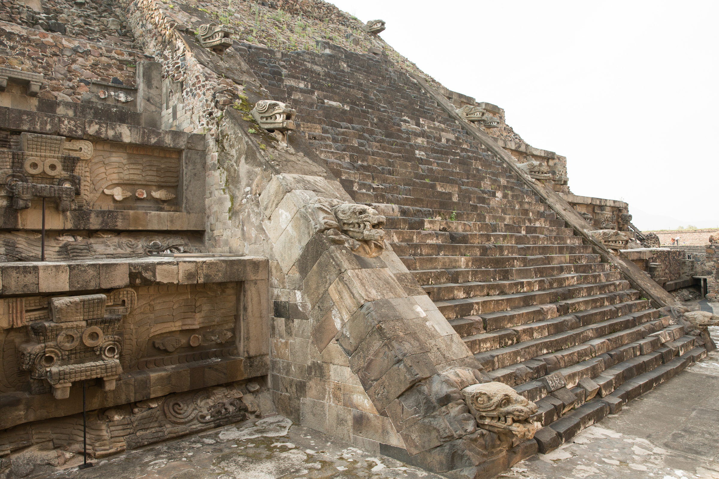 Details on a pyramid at Teotihuacan in Mexico